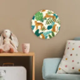 Jungle - Luipaard - Planten - Patroon - Meiden - Jongens Wandcirkel kunststof plaat 5mm dik klein -tsfeer1_kind