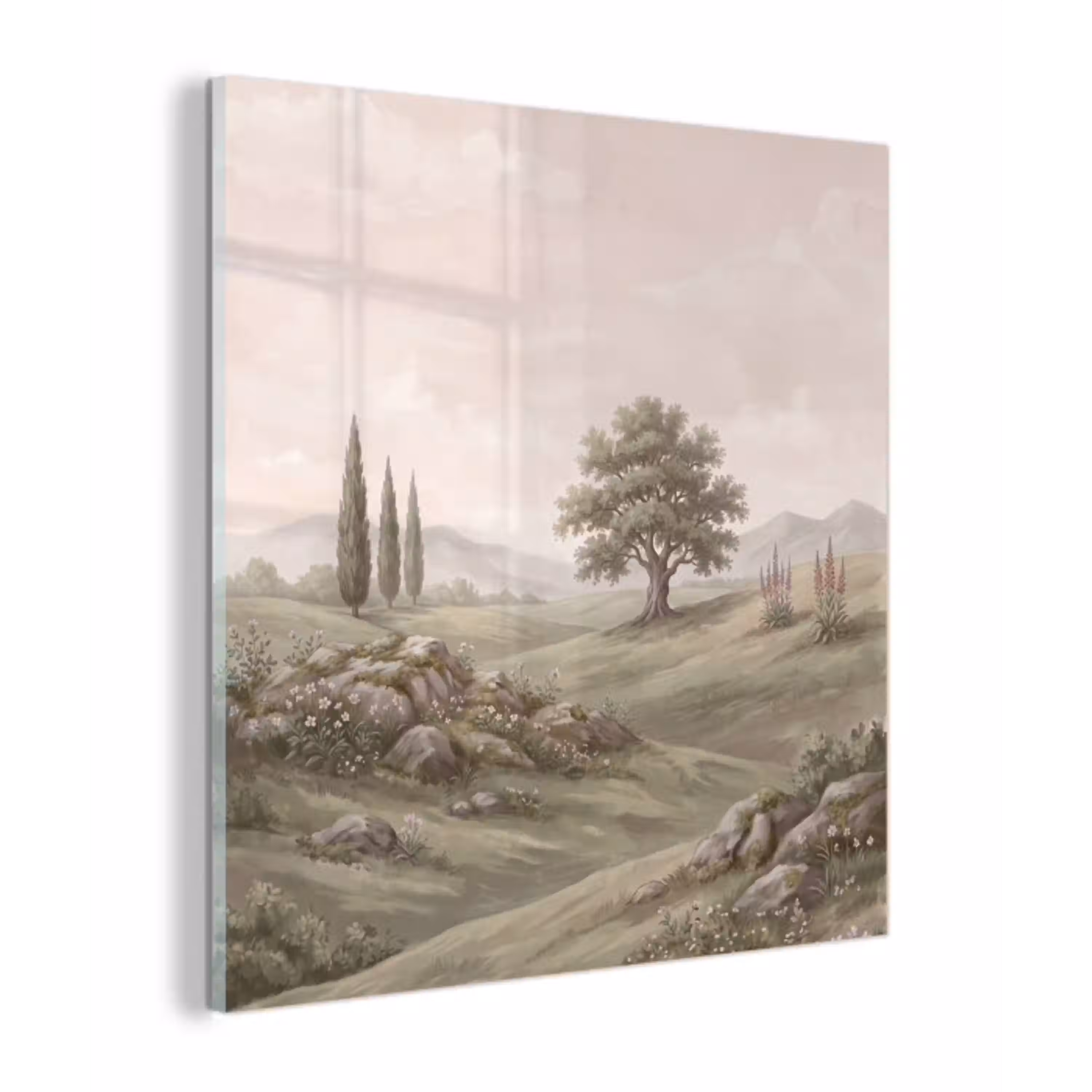 Heuvellandschap - Bomen - Natuur - Groen plexiglas 5mm klein -z3d