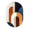 Abstract - Vormen - Donkerblauw Wandcirkel Ovaal Forex klein -3d