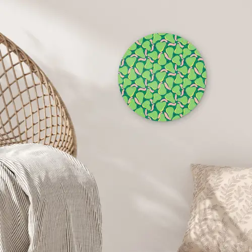 Peren - Groen - Roze Wandcirkel kunststof plaat 5mm dik klein 188 -sfeer5