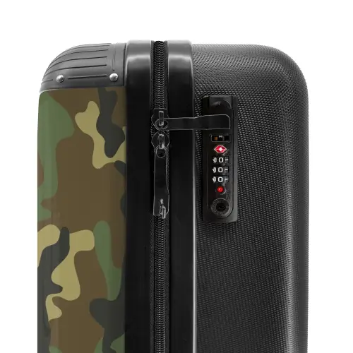 Groene camouflage met zandkleur NBS - Handbagage koffer - Unisex middel -slot