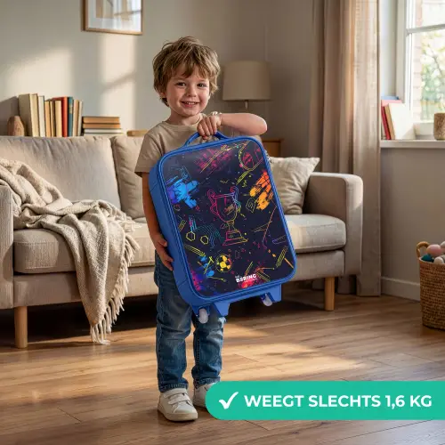 Neon sporttrofee design Kinderkoffer - Blauw klein -sfeer2_NL