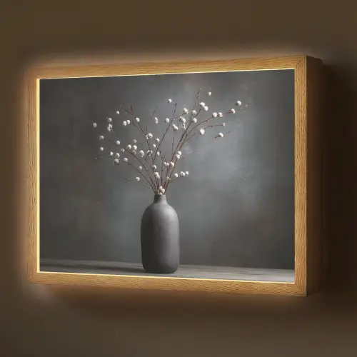 Takken - Vaas - Bolletjes - Wit Light Box met batterij (Wandlamp) middel -z3d_website