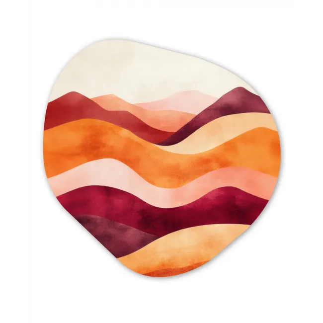 Abstract - Landschap - Golven Wandcirkel Organisch Forex 3mm klein -3d