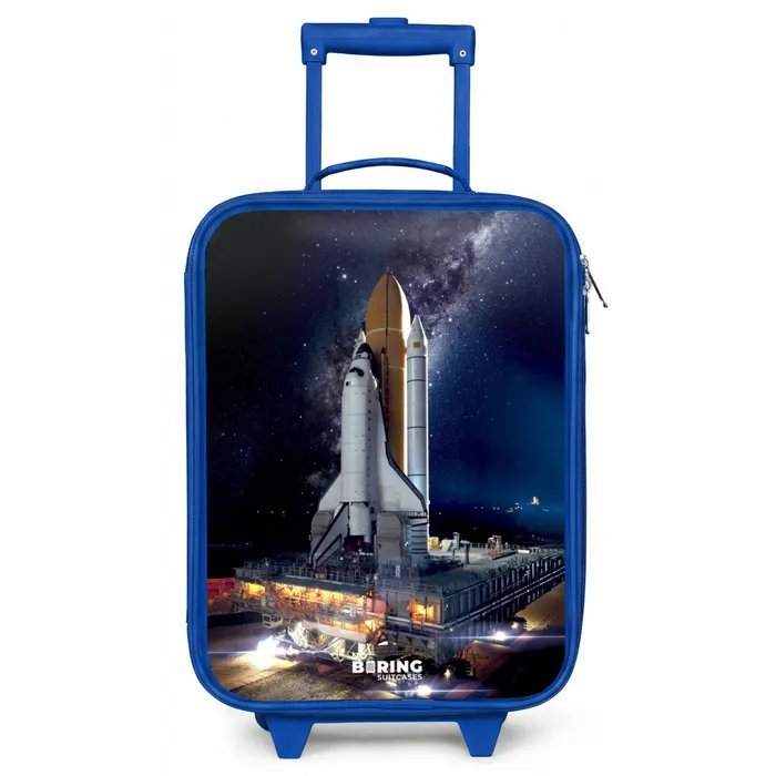 Spaceshuttle die kan opstijgen Kinderkoffer - Blauw klein -zz3dotto