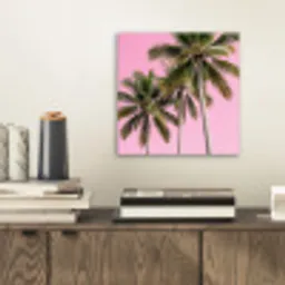 Palmboom - Tropisch - Pink aluminium wit klein -sfeer1