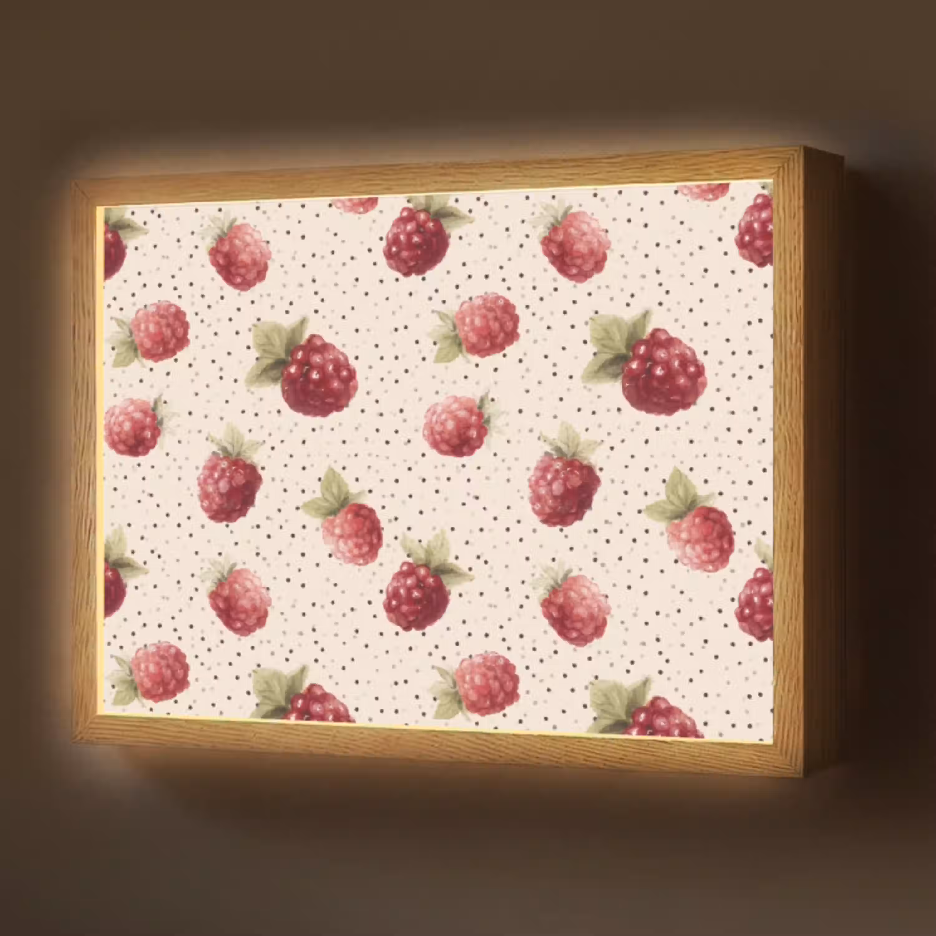 Framboos - Stippen - Rood Light Box met batterij (Wandlamp) middel 907 -z3d_website