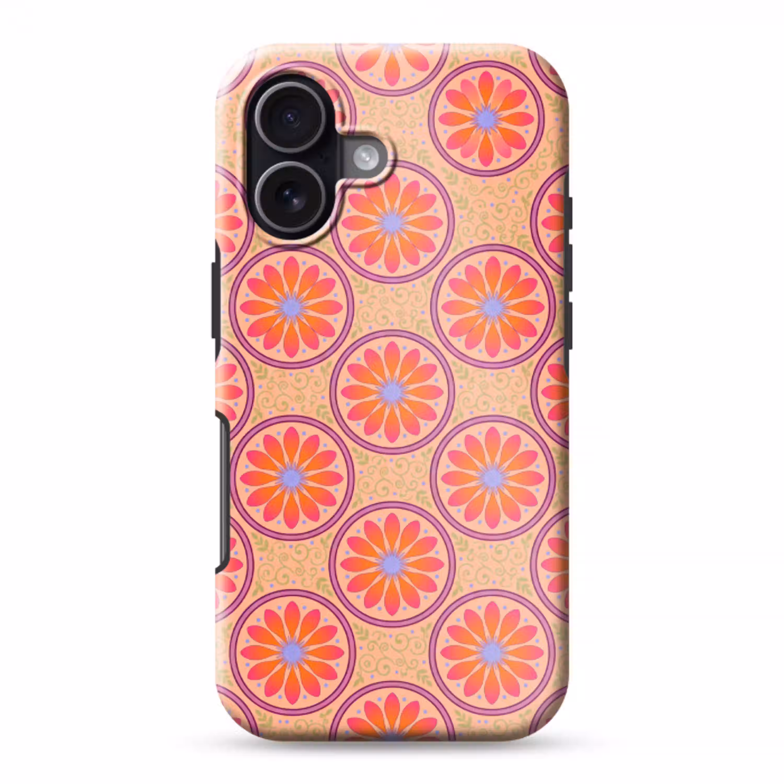 Patroon - Bloemen - Decoratief - Kleurrijk - Modern Toughcase MagSafe Apple iPhone 17 klein -3d