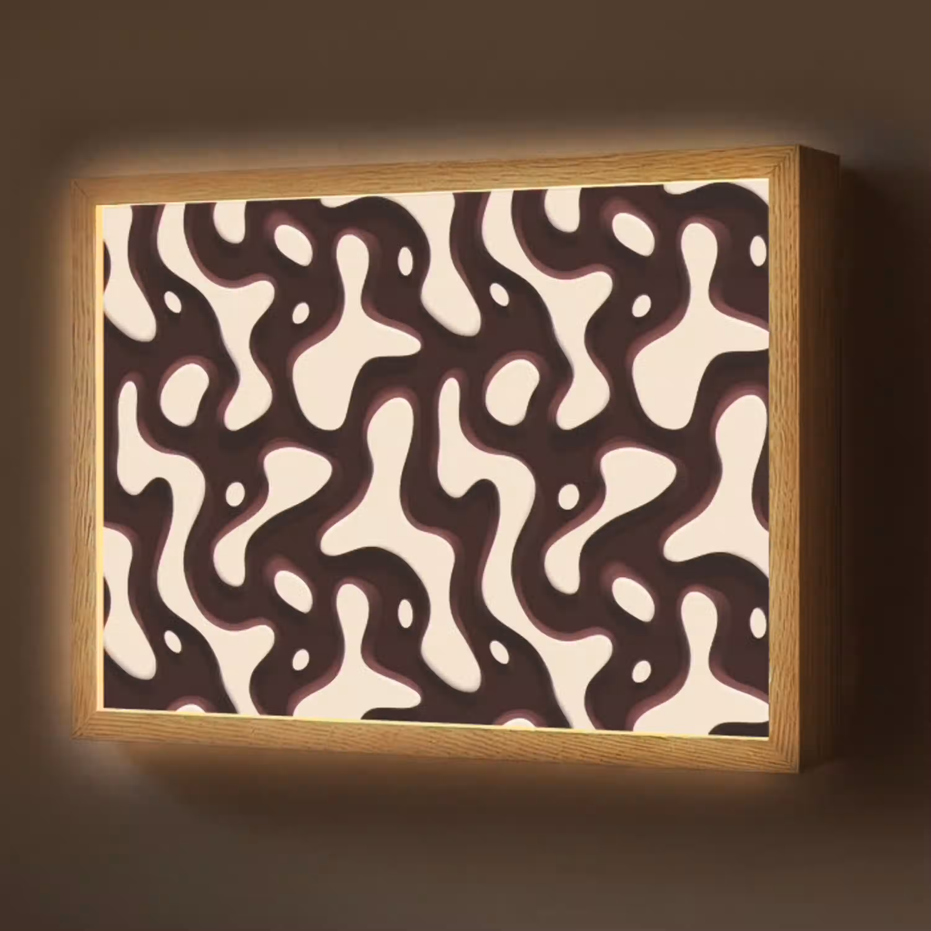 Organisch - Krachtig - Bruin Light Box met batterij (Wandlamp) middel 907 -z3d_website