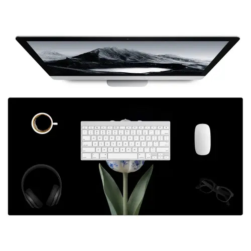 Tulp - Patroon - Blauw Muismat XXL klein -3d