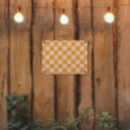 Patroon - Vierkant - Roze tuinposter los doek klein 239 -sfeer1