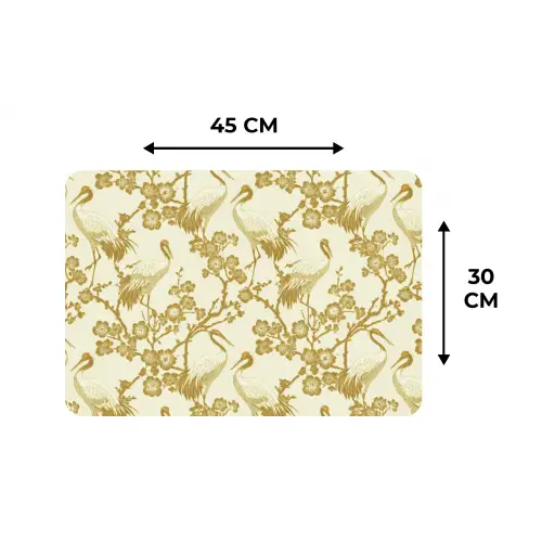 Kraanvogels - Kersenbloesem - Goud Placemat vinyl groot 368 -specs