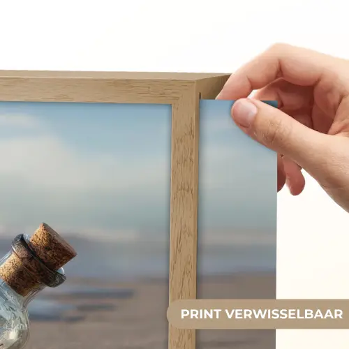 Glazenfles - Post - Zee - Zand Light Box met batterij (Wandlamp) middel -USP_websiteprintNL
