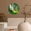 Natuur - Bomen - Bos - Groen - Zon - Gras - Planten Wandcirkel behangsticker klein -sfeer1