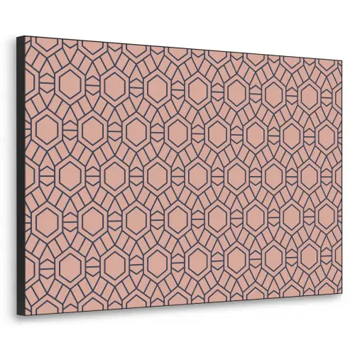Strak - Patroon - Roze - Donkerblauw Textielframe zwart klein 947 -3d