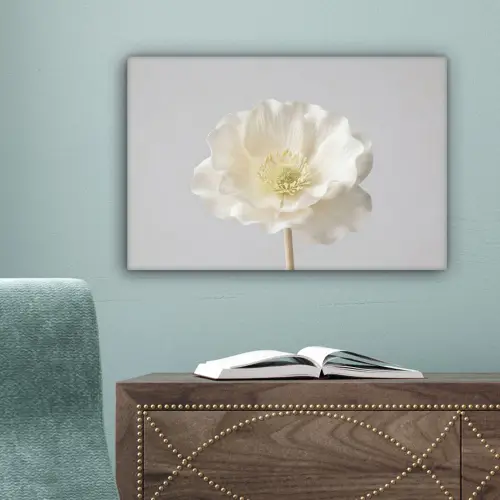 Bloem - Minimalistisch -Wit canvas 2cm klein -sfeer4