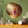 Framboos - Smoothie - Drinken - Roze Wandcirkel Organisch Plexiglas middel -sfeer2