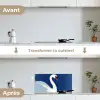 Zwaan - Wit - Snavel - Illustratie keuken achterwand spatscherm klein -voor_na_FR