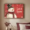 Sneeuwpret - Winter - Sneeuwpop Textielframe zwart klein -sfeer1