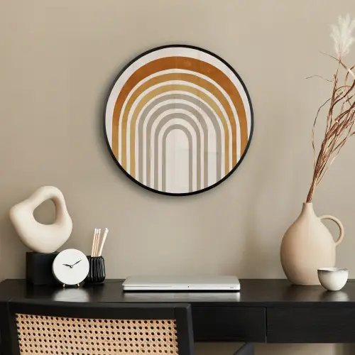 Minimalistisch - Boog - Lijnen - Beige Fotolijst rond zonder passe partout klein -sfeer1