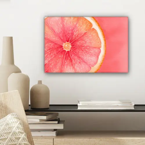 Grapefruit - Roze - Levendig canvas 2cm klein -sfeer6