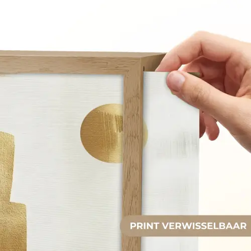 Goud - Rechthoeken - Cirkels - Abstract Light Box met batterij (Wandlamp) middel -USP_websiteprintNL