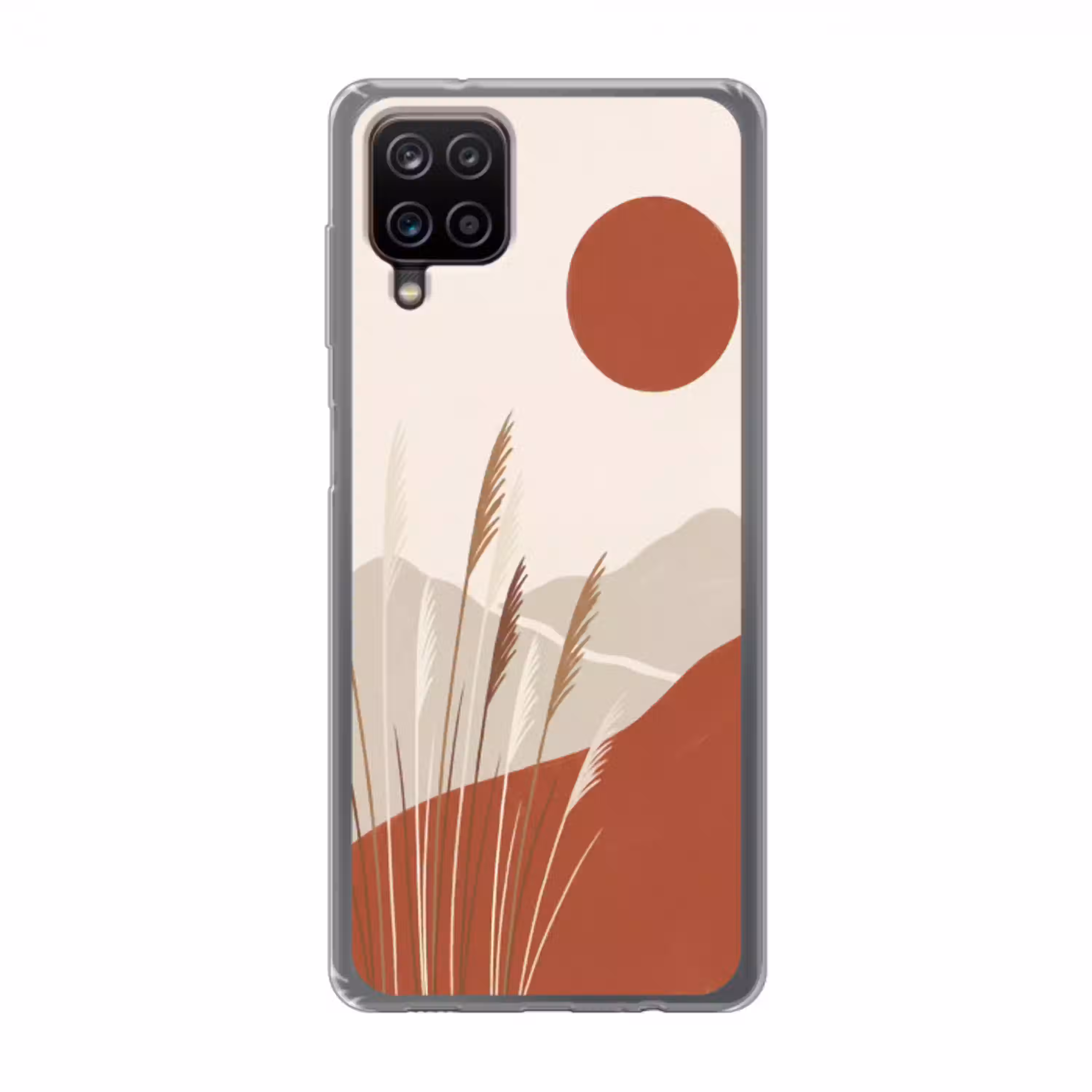 Gras - Landschap - Natuur - Abstract - Beige Telefoonhoesje Samsung Galaxy A12 klein -3d
