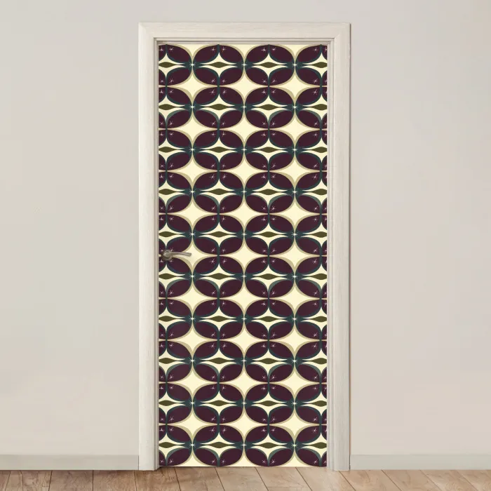 Cirkel - Retro - Kleurrijk deurposter klein 289 -3d_beige