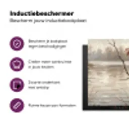 Winterkoninkje - Tak - Rivier - Natuur - Sfeervol Inductie beschermer vinyl 3mm klein -zzzzzzz-cc-usp