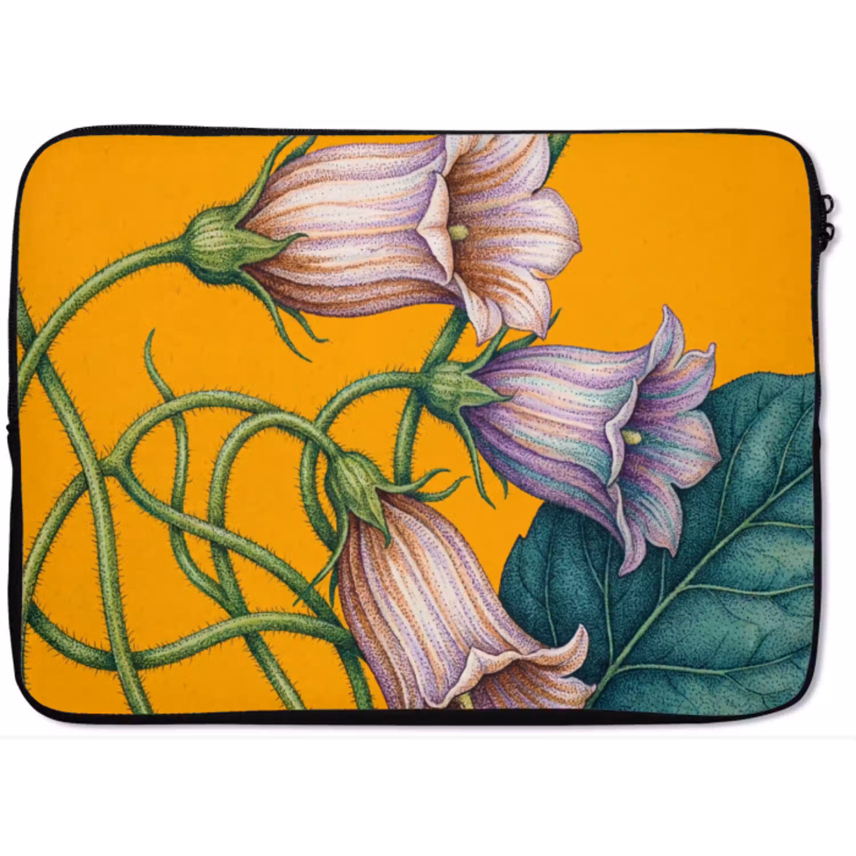 Bloemen - Botanisch - Geel laptophoes neopreen klein -zkaufland3dotto
