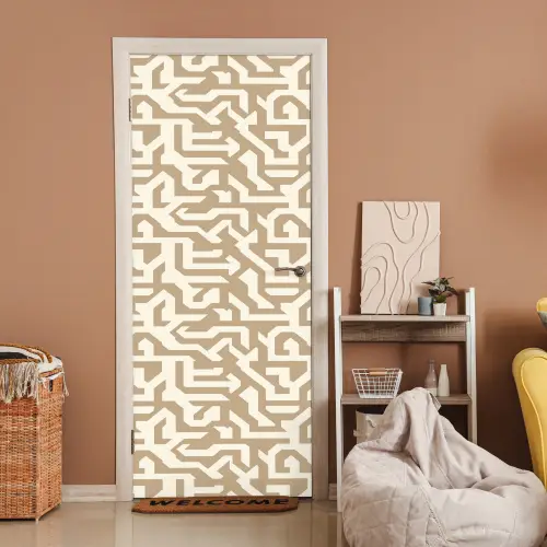 Modern - Abstract - Beige deurposter klein 289 -sfeer1