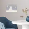 Ijsbeer - Sneeuw - Sterren - Blauw poster papier klein -sfeer3