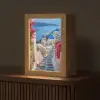 Santorini - Bloemen - Griekenland Light Box met kabel (Tafellamp) klein -z3d_website