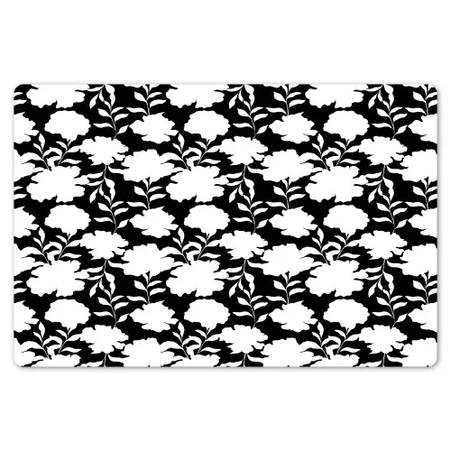 Silhouet - Bloemen - Wit - Zwart Placemat vinyl groot 368 -zzsfeer1_Kitchenyeah-website