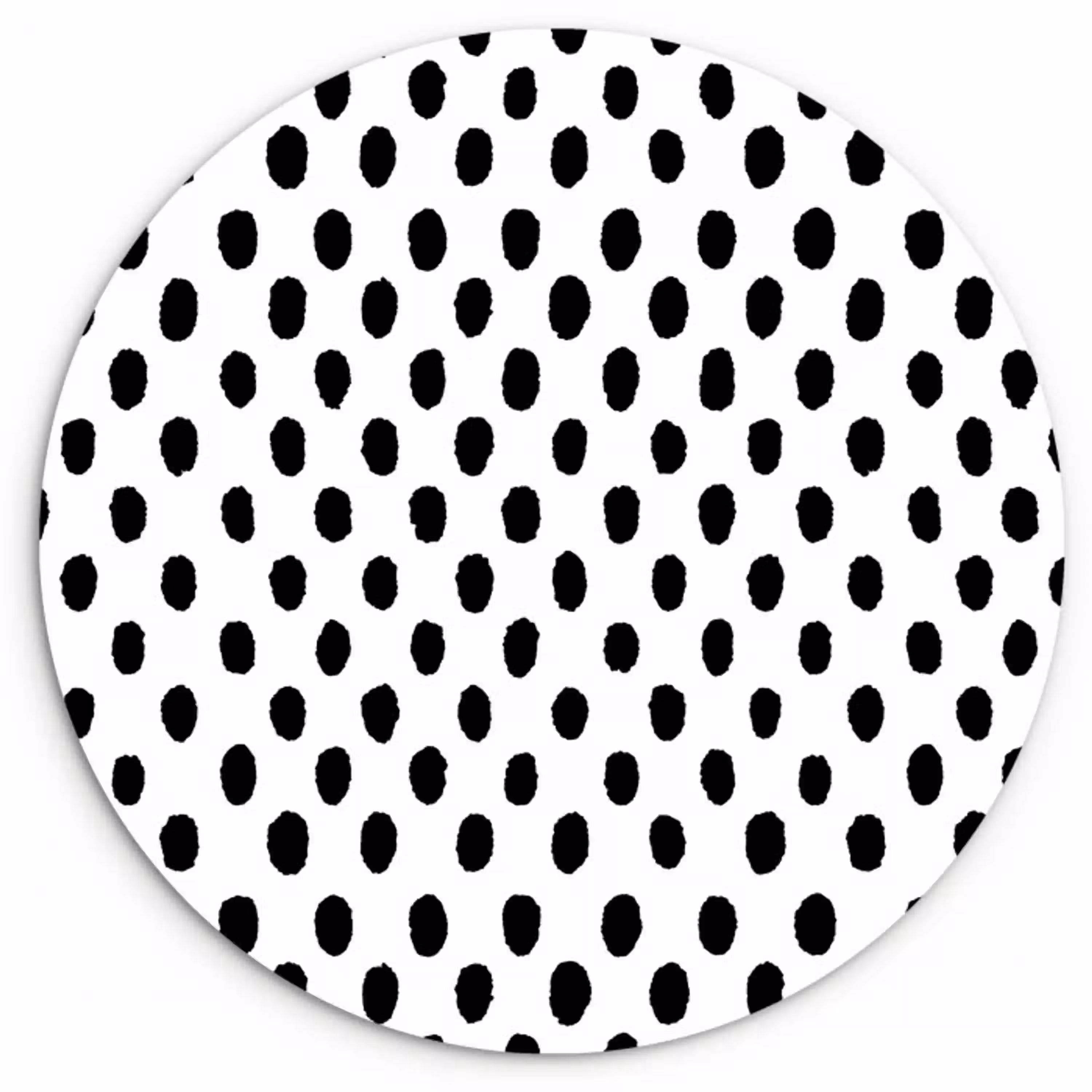 Ovaal - Stippen - Zwart - Wit Wandcirkel plexiglas klein 852 -3d