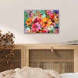 Bloemen - Kleurrijk - Kunst - Olieverf aluminium wit klein -sfeer3