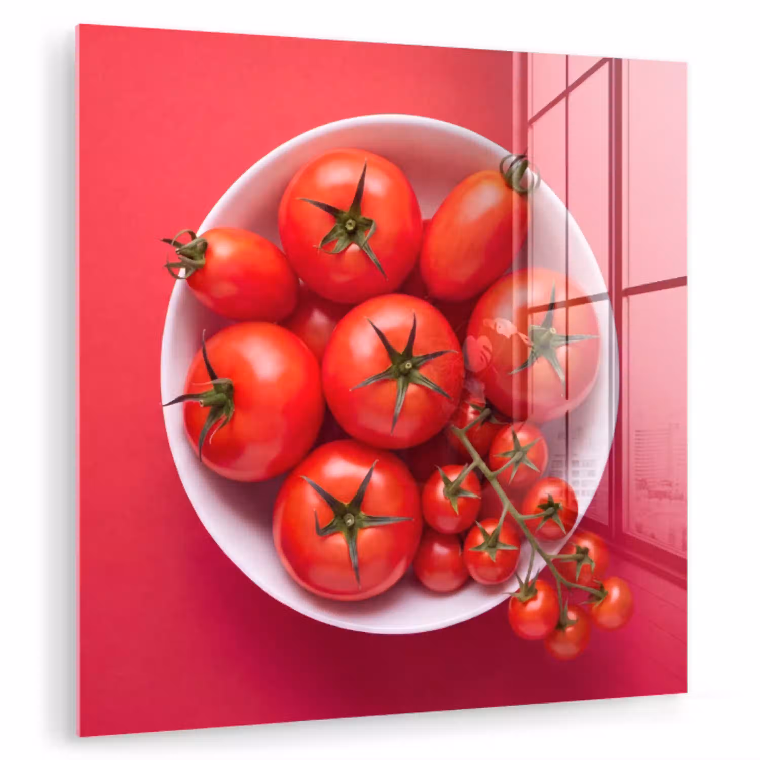 Eten - Kom - Rood plexiglas 5mm klein -zzzproduct_nieuw