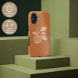 Sinaasappel - Getekend - Bladeren - Bruin Toughcase MagSafe Apple iPhone 17 klein -USP_PrintM_DE