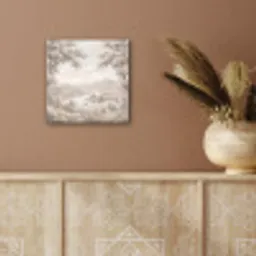 Rivierlandschap - Bergen - Natuur - Vintage - Beige aluminium wit klein -sfeer4