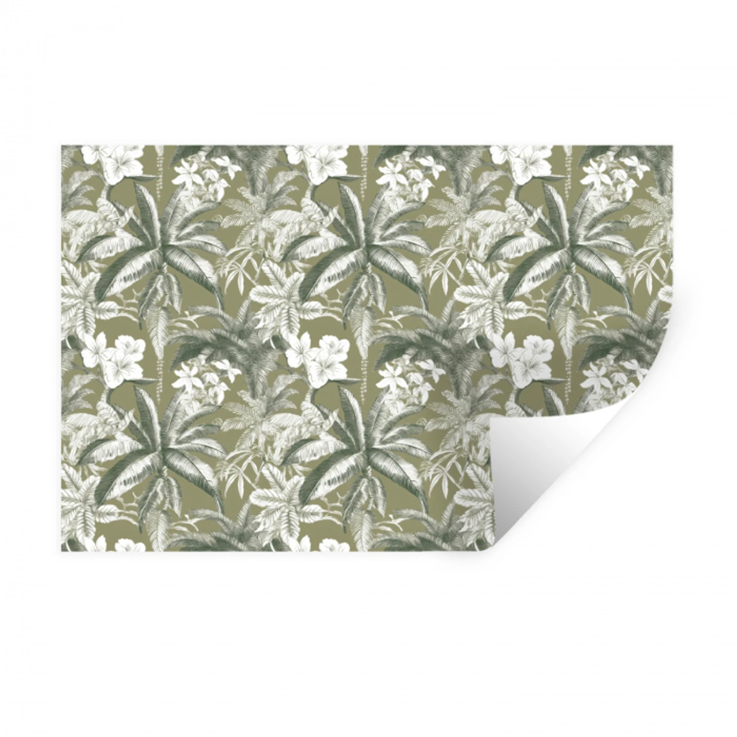 Botanisch - Bloemen - Groen Muursticker klein 286 -3d