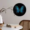 Vlinder - Blauw - Contrast Wandcirkel behangsticker klein -sfeer3