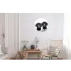 Honden - Bivakmuts - Zwart - wit Wandcirkel aluminium klein -woonkamer