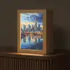 Zonsondergang Frankfurt - Stad - Skyline - Water Light Box met kabel (Tafellamp) klein -z3d_website