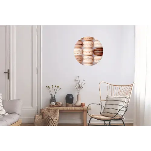 Macarons - Beige - Bruin Wandcirkel aluminium klein -woonkamer