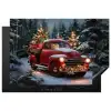 Kersttruck - Sneeuwbos - Rood Inductie beschermer vinyl 3mm klein -3d