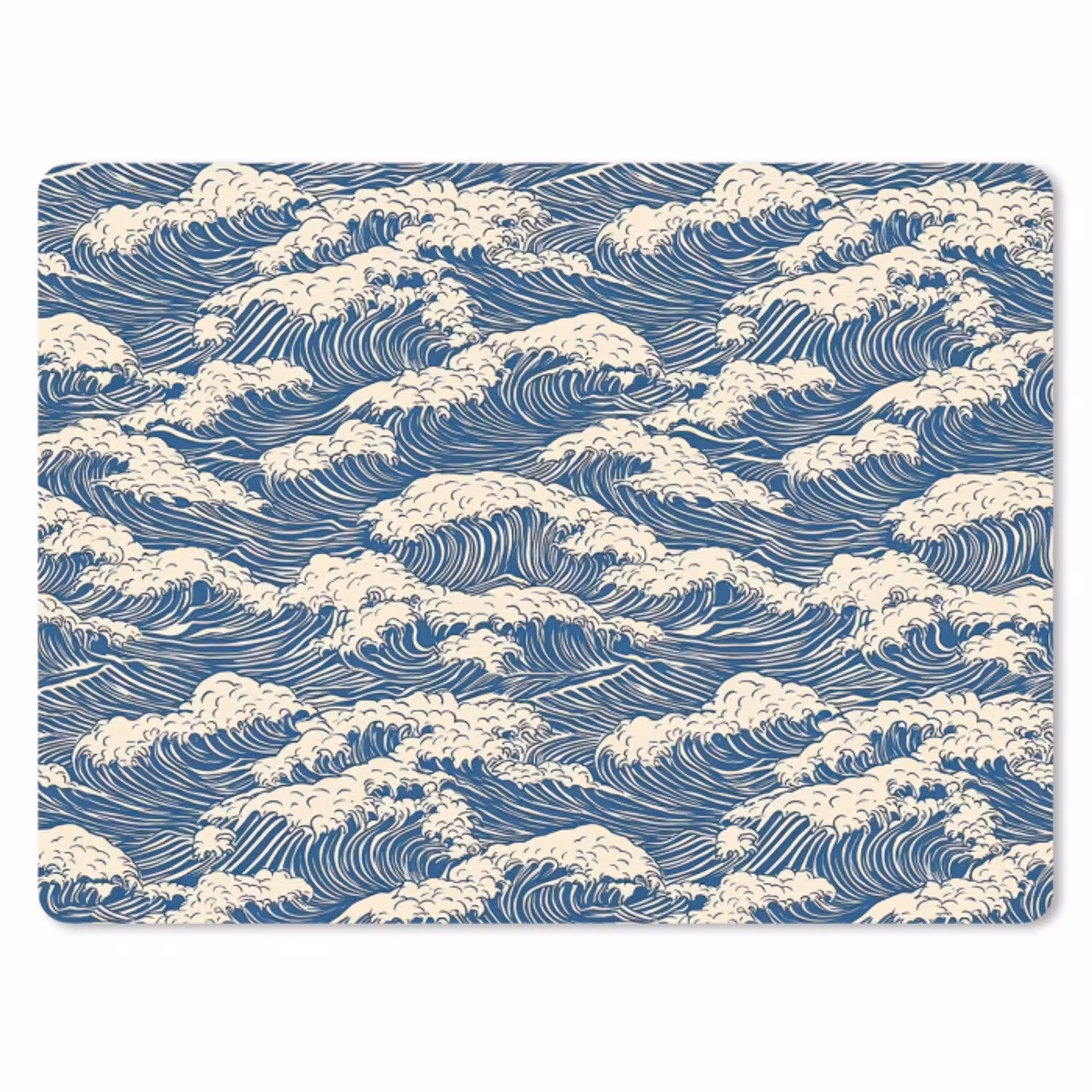 Golven - Klassiek - Blauw muismat rubber klein 262 -3d