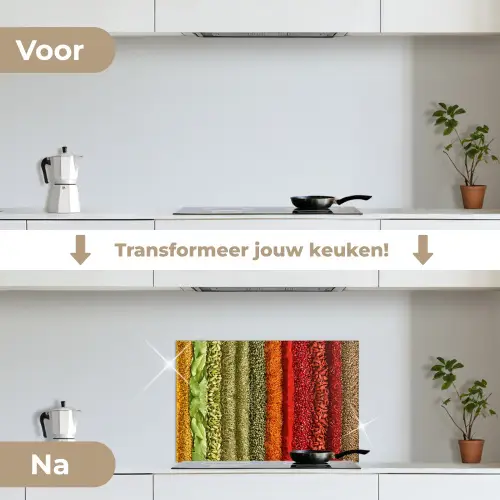 Kruiden - Specerijen - Kleurrijk keuken achterwand spatscherm klein -voor_na_NL