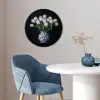 Wit - Bloemen - Tulpen - Vaas Fotolijst rond zonder passe partout klein -sfeer2