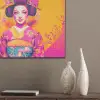 Bloemen - Vrouw - Kimono - Roze PET vilt klein -sfeer6_closeup