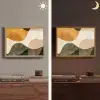 Vormen - Okergeel - Abstract Light Box met batterij (Wandlamp) middel -sfeer3
